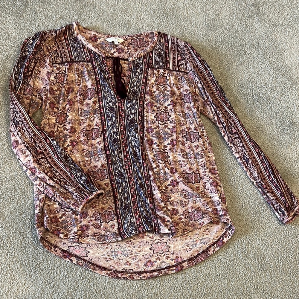 Lucky Brand Multicolor Bohemian Blouse
